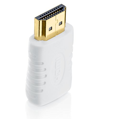 CSL – miniHDMI auf HDMI Adapter 1.4a (with Ethernet) | miniHDMI C Buchse auf HDMI A Stecker Adapter | Full HD 1080p | Zertifiziert | 24K vergoldete Kontakte | weiß - 3
