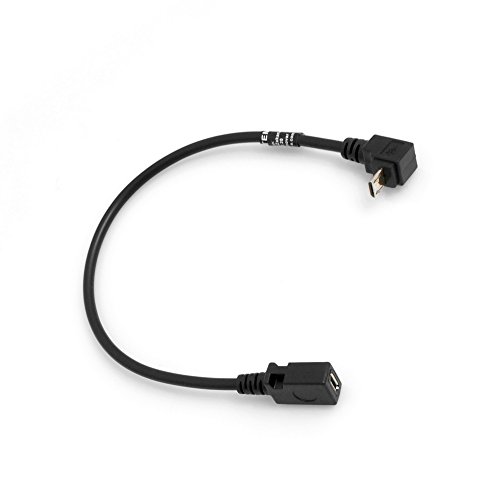 SYSTEM-S Micro USB 90° Grad aufwärts Winkel auf Micro USB Adapter Kabel Datenkabel Ladekabel Verlängerung 27 cm