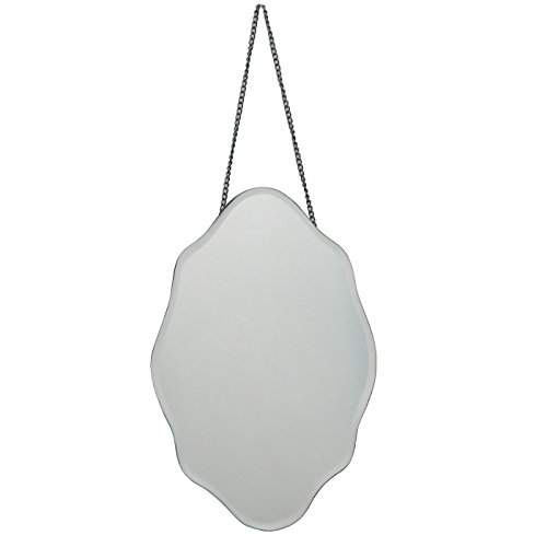 Wandspiegel VINTAGE | Spiegel oval | mit Facettenschliff und Kette | Shishi