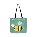 Produktbild Biene Glückliche Postkarte Symbol Gruß Leinwand Tote Handtasche Schultertasche Crossbody Taschen Geldbörsen Für Männer Und Frauen Einkaufstasche