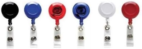 *PK 2* Retractable I.D Card Badge Reel,Ski Pass, Door Pass Holder with belt clip (Red)