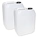 Produktbild 2 Stück Kanister (leer) je 5 Liter aus HDPE transparent milchig mit Schraubdeckel - Wasserkanister 5l - mit Zulassung
