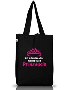 Shirtstreet24, ICH WERD PRINZESSIN, Jutebeutel Stoff Tasche Earth Positive (ONE SIZE)