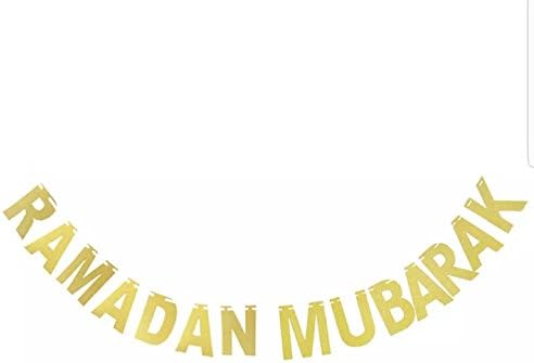 Ramadan Mubarak Bunting. Gold. Pretty Islamic party and home decoration. Very pretty and sparkly.