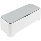 Allibert 220046 E-Box Boîte de Rangement Rectangulaire pour Câbles Polypropylène Blanc/Gris 36,79 x 14,7 x 12,6 cm