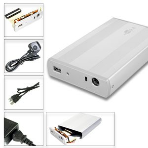 ALU Externes 3,5″ USB 2.0 Festplatten Gehäuse Case IDE HDD silber - 2
