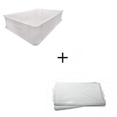 Giganplast modèle service caisse à pâtons blanche + couvercle, dimensions 30 cm x 40 cm x H 10 cm