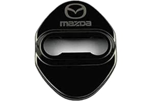 LOOFSAF 4 Stück Edelstahl Auto Türschloss Abdeckung für Mazda 2 3 6 DJ BM BP GJ CX3 CX-5 CX5 CX 5 CX7 CX9 MX5, Edelstahl Auto Türschlossabdeckung, Door Lock Cover Zubehör Türverriegelung Abdeckung