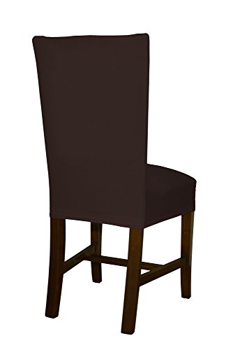 Stuhlhussen braun von Bellboni, 6er Pack, hochwertige Stuhlbezüge, Stuhlüberzüge, passend für viele Stuhlgrößen elastisch, bi-elastich - 3