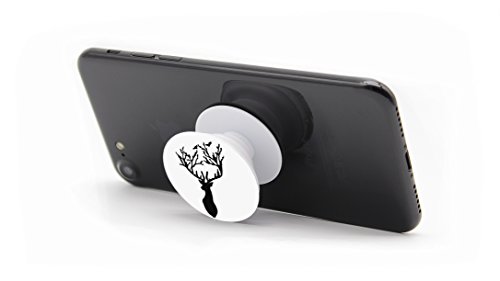 tricase SmartHolder – praktische Halterung / Ständer für Smartphone, Handy, Tablet & e-Reader | universal Griff | 2 in 1 Set: + GRATIS Clip (Hirsch) - 3