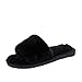 Produktbild Gaddrt Frauen Damen Slipper Casual Fluffy Faux Pelz Flache Pantoffel Flip Flop Sport und Outdoor Sandale Slip Sliders Bad Strand Pool Schuhe (41, schwarz)