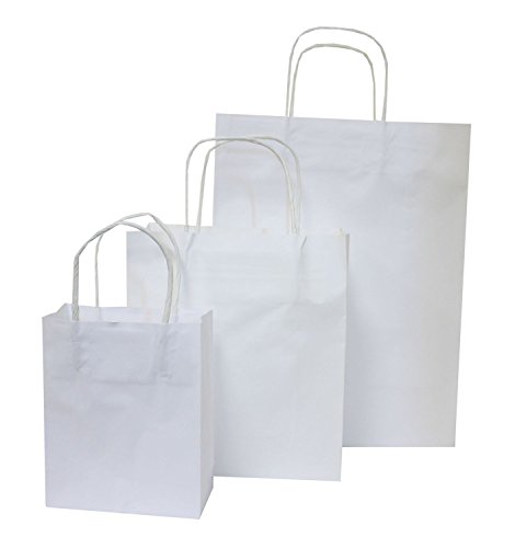 Folia 22400 – Papiertüten Kraftpapier, 24 x 12 x 31 cm, 20 Stück, weiß - 4