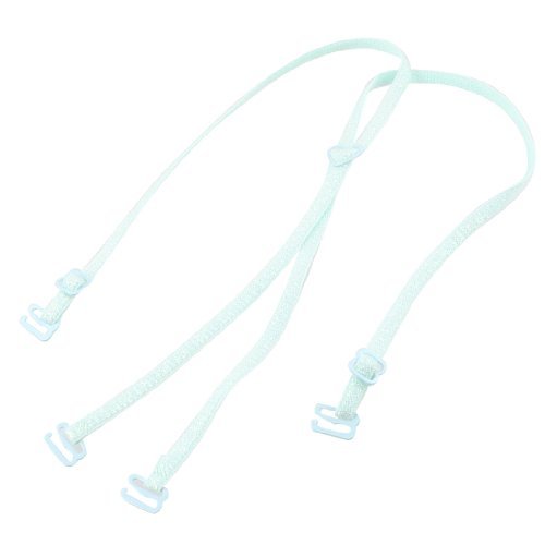 Miki&Co Lady Glittery Tinsel Design Bra Shoulder Elastic Straps Light Green Pair