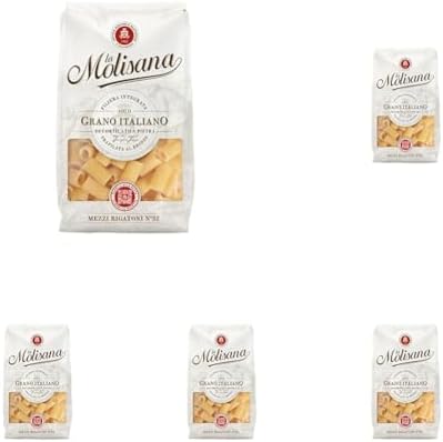 La Molisana, Mezzi Rigatoni n. 32, Pasta da Solo Grano Italiano - Trafilata al Bronzo, Ruvida e Tenace con Eccellente Tenuta in Cottura - Confezione da 2500 g