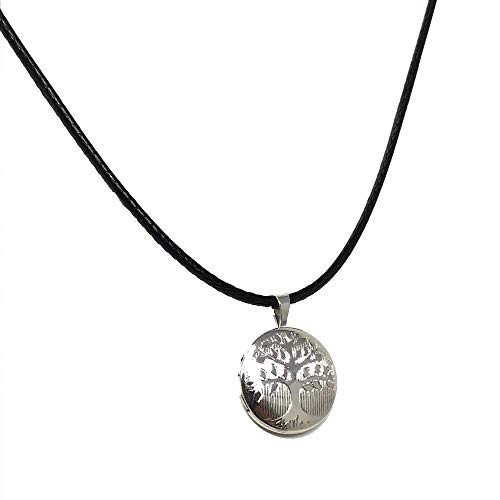 Strictly Gifts Mujer Plata de Ley Rodiada Árbol de la Vida Medallón On 41-46cm Imitación Terciopelo Collar de Cordón