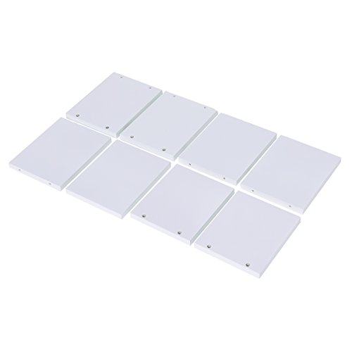 Costway 2er-Set Wandregal Bücherregal Dekoregal Wandboard Wandablage Wandschrank Holzregal Hängeregal W-Form Farbwahl (weiß) - 7
