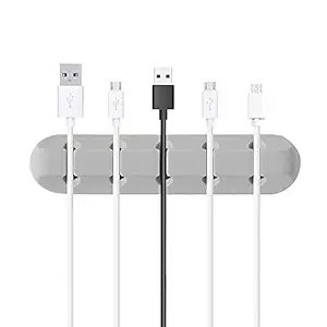 SPARROW COLLECTIONS Essentials Cable Protector & Wire Organizer Clips for TV | Cable Ties For Home | Wall | Cubicle | Desk | Office | Car | Desktop | Laptop | Computer (Colour - Black, Slot-5)