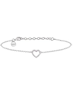 XENOX XS2784 Damen Armband Herz Love Story Sterling-Silber 925 Silber weiß Zirkonia 20 cm