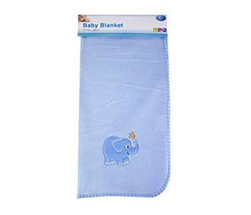 Fleece Baby Blanket with Embroiderered Animal Design 'First Steps'