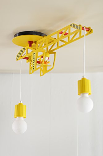 Elobra Kinder Lampe Deckenlampe Turmdrehkran mit Markus Deckenleuchte Kinderzimmer Holz, gelb 128282 - 3