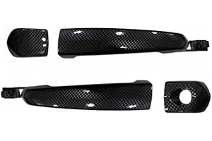 AERREAUTO Kit de 2 poignées de porte extérieure + 2 coques Aixam Carbon LOOK universelles