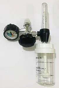Meditech Oxygen flow meter with humidifier bottle and fine adjustment valve