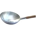 Olrada Traditional Carbon Steel Pow Wok with Wooden and Steel Handle-Parent (14.4 inch Wok)