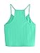 THE BLAZZE Women's Sleeveless Crop Tops Sexy Strappy Tees (M, Reliance Green)