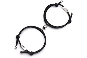 A.B. Enterprises Couple Bracelet Magnetic Decorative (Black) 2PCS Alloy Relationship Bracelet Ball Shaped Matching Bracelet f
