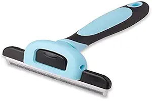 Pets First Professional Pet Brush - Grooming & Deshedding Tool for Cats & Dogs - Reduces Shedding, Dead Hair, Tangles - Detachable Stainless Steel Comb for Easy Cleaning - Soft Anti-Slip Handle