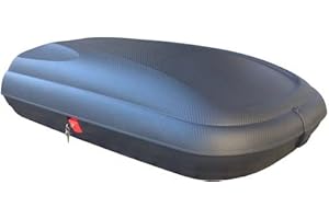 ITALFODERE Dachbox Auto 400L – Schwarz Carbon – Gepäckträger – Universal-Dachträger – 170 x 79 x 38 cm – Tragkraft 50 kg – Gepäckbox – Siluro Box Auto Dach – zugelassen – seitliche Öffnung