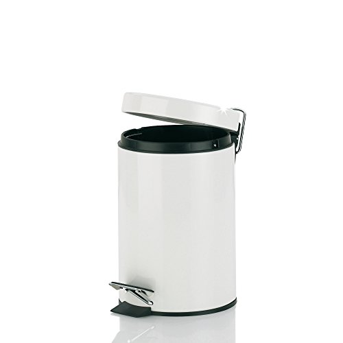 KELA 21766, Kosmetikeimer 3 l, Silent-Close, Metall, Alaska, Weiß - 2