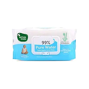 Mother Sparsh 99% Water Wipes (72 Unscented Baby Wipes) - Super Thick Fabric