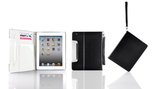 JAMMYLIZARD | G10 Wallet Smart Case Ledertasche für iPad 4, iPad 3 und iPad 2, WEIß - 2