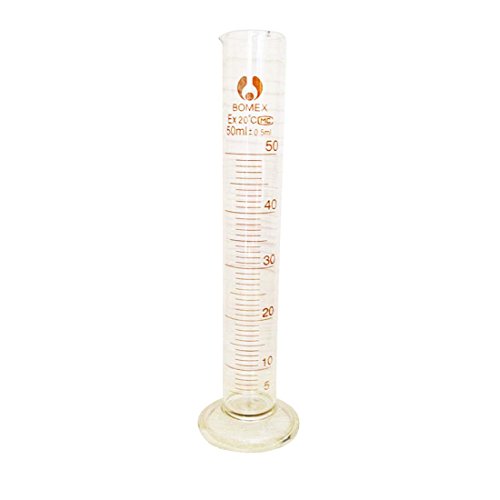 graduiertemGlaskoerper - SODIAL(R)50 ml graduierten Glasmesszylinder Chemistry Laboratory Measure