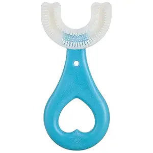 Js U-Shaped Toothbrush For 2-6 Years, Teeth Dental Care Hand-Held Version, Food Grade Soft Silicone Brush Head, Manual Toothbrush 360? Oral Teeth Cleaning Tools..