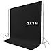 Produktbild CRAPHY Hintergrund, 3x3M Hintergrundstoff aus Muslin Hintergrund, Schwarz Fotografie Hintergrund für Fotostudio, Modefotografie, Videoaufnahme(Schwarz)