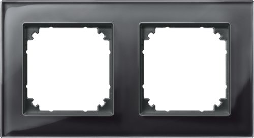 Preisvergleich Produktbild Merten 489203 M-PLAN-Echtglasrahmen, 2fach, Onyxschwarz