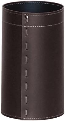 Gavemo BATTISTA, Waste-paper Basket in leather, Waste Bin, Wastebasket, Wastepaper by Limac Design®, Dark brown