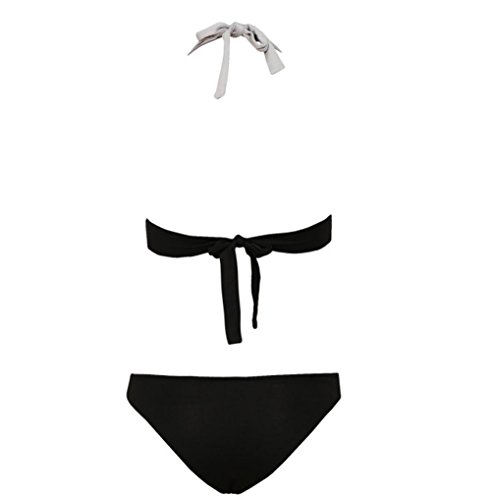 Arrowhunt Damen Mädchen Mischfarbe Neckholder Push Up Bikini Set - 2