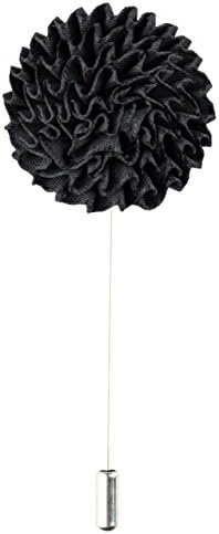 Product Proper Black Polyester Silk Rosette Handmade Lapel Pin Boutonniere For Wedding Suit