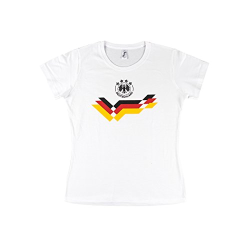 Dresscode Soccer 2018 WM Fan-Shirt Germany For Women For The WM, Größe:XL, Farbe:weiß/Flagge