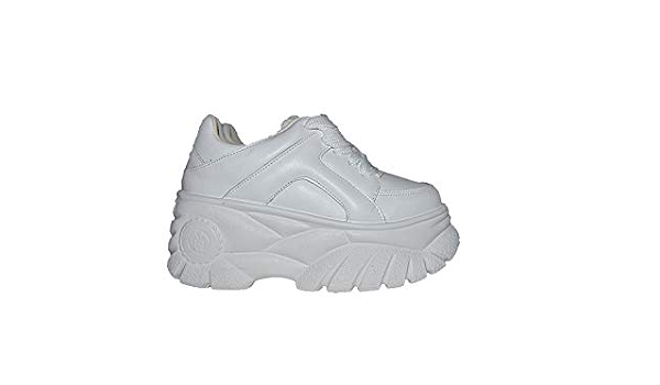 Arish Scarpe Sneakers Alte Donna Pelle White Fascia Suola Alta Platform  Nuovo : Salute e cura della persona