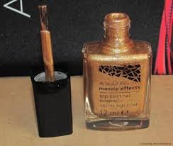 Mosaic Effects Top Coat Nail Enamel x 12ml - Gold Glimmer