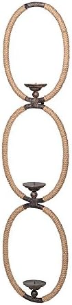 Nautical Rope Rings Wall Mounted Candle Holder | Long Wall Sconce for Pillar Candles