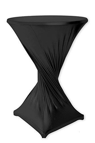 Stretch Husse für Stehtische Bistrotische Stehtischhusse SCHWARZ 90 cm Outdoor und Indoor Nutzung imprägniert wasserabweisend TischdeckenTischüberzug