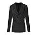 Produktbild Geili Bluse Damen,Frauen Herbst Winter Mode Solide Langarm Cowl Neck Plissee Bluse T-Shirt Outwear Tops Oberteile Langarmshirt Basictop