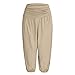 Produktbild Haremshosen Damen Caprihose Breite Beinhosen Stretch Freizeithose Casual Fest Shorts Hosen Splice Elastic Band Baggy Hosen, Khaki