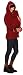Happy Mama. Women's Maternity Fleece Hoodie Duo Top Carrier Baby Holder. 032p (Crimson, UK 16/18, 2XL)