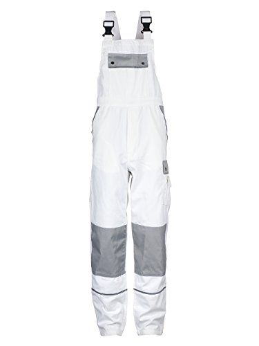 TMG® - Herren Latzhose für Maler/Lackierer - strapazierfähig - Weiß